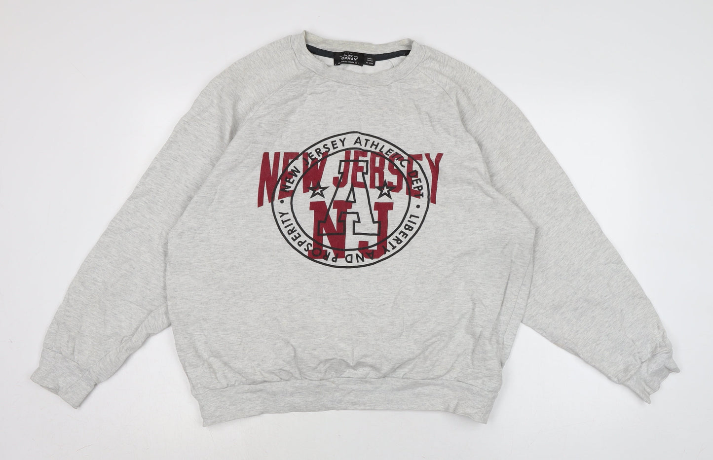 Topman Mens Grey Cotton Pullover Sweatshirt Size M