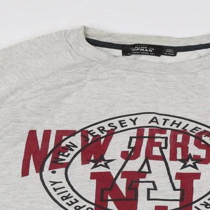 Topman Mens Grey Cotton Pullover Sweatshirt Size M