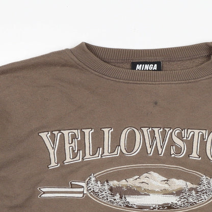 Minga Mens Brown Cotton Pullover Sweatshirt Size M
