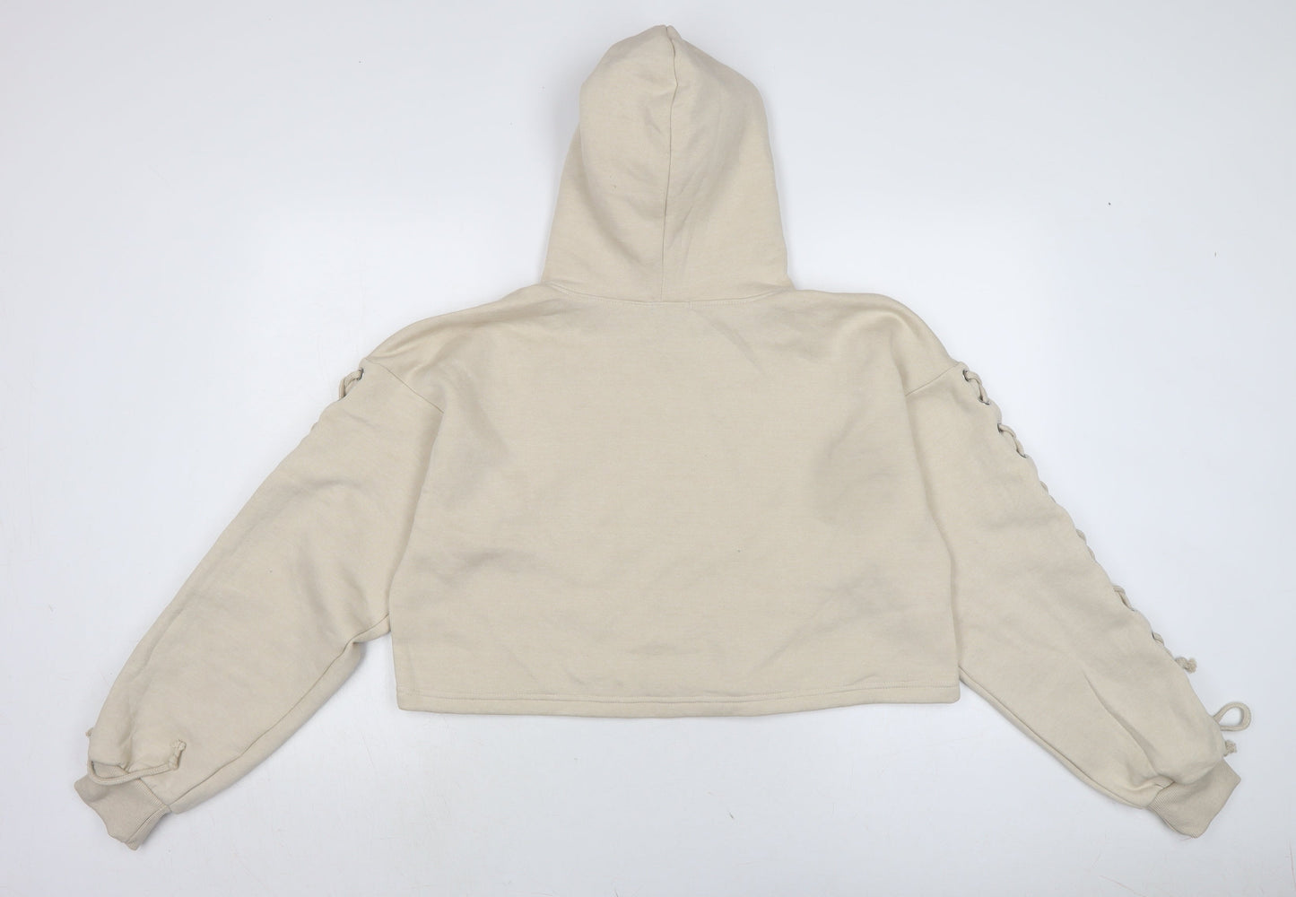 Boohoo Womens Beige Cotton Pullover Hoodie Size L