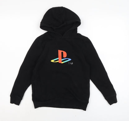 George Boys Black Cotton Pullover Hoodie Size 7-8 Years