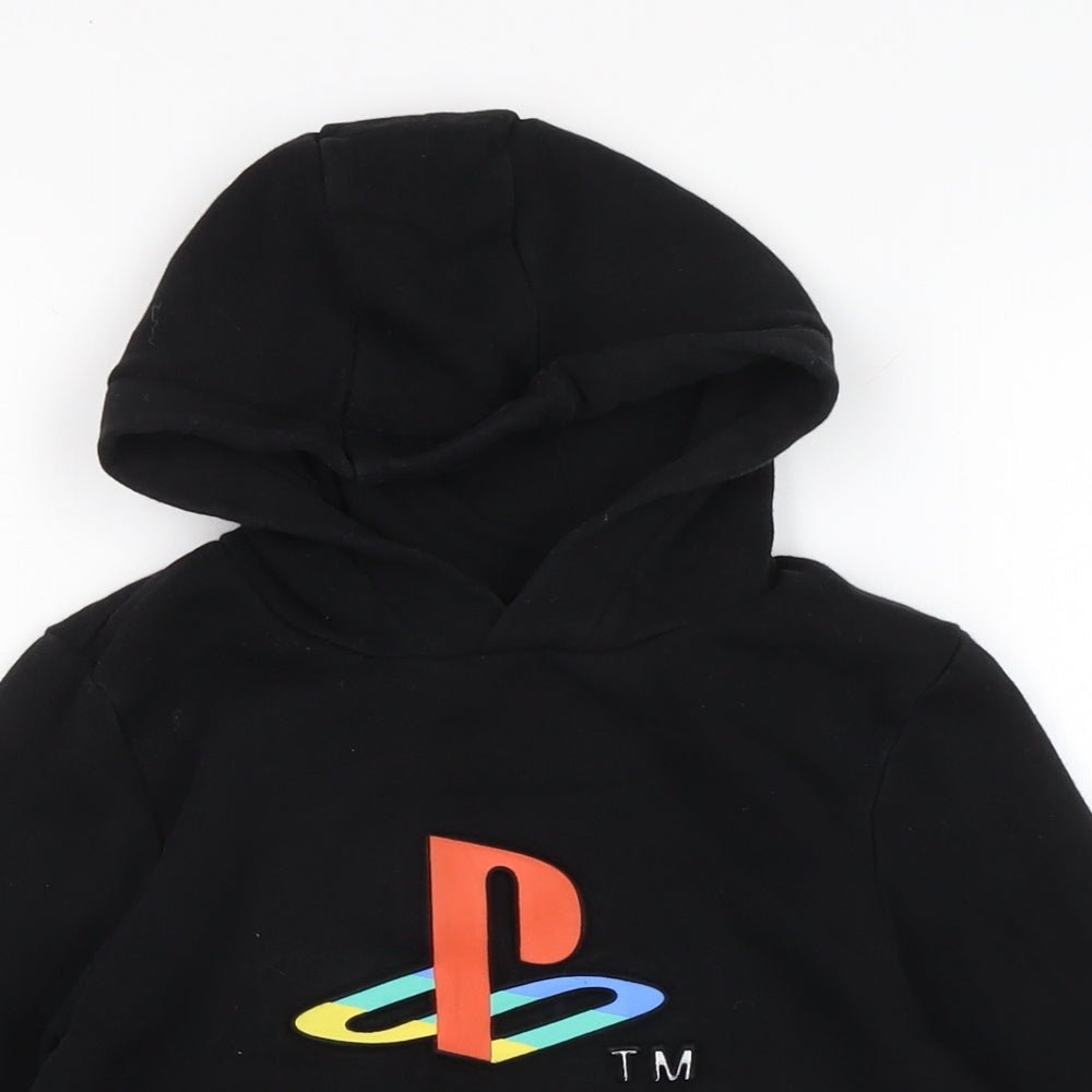 George Boys Black Cotton Pullover Hoodie Size 7-8 Years