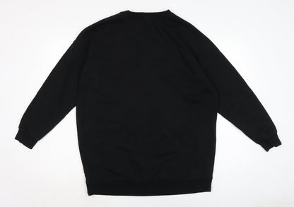 New Look Womens Black Cotton Pullover Sweatshirt Size M