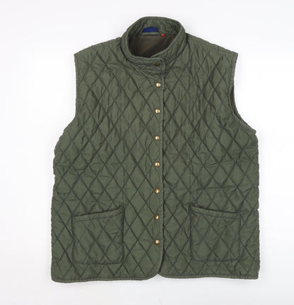 Cicerone Womens Green Gilet Waistcoat Size XL Snap