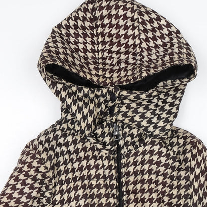 OVS Girls Brown Puffer Jacket Coat Size 13-14 Years Zip