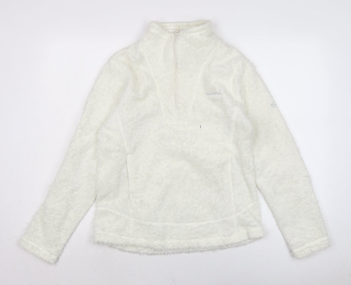 Grasshoppers Womens Ivory Mock Neck Polyester Pullover Jumper Size 12