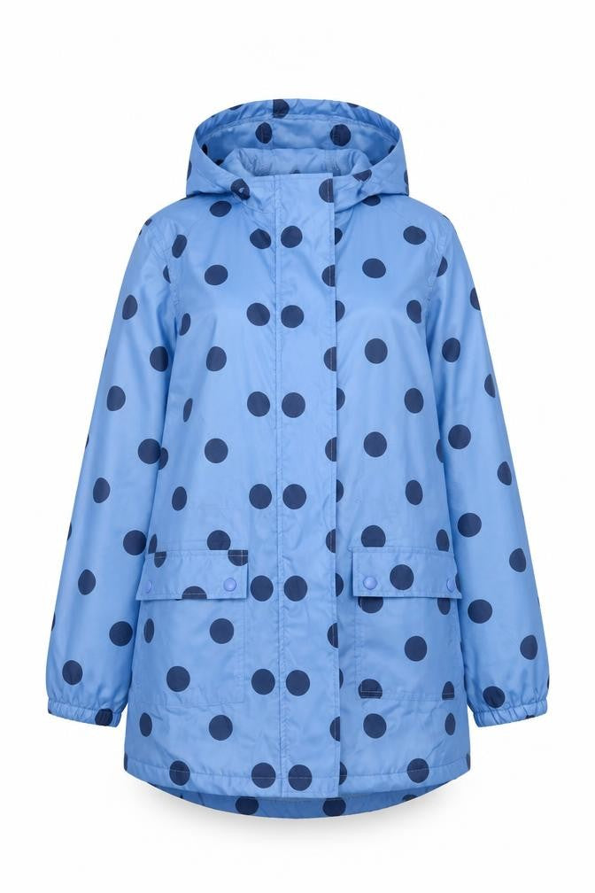 Womens UK Size 12 Cotton Traders Blue Rain Coat