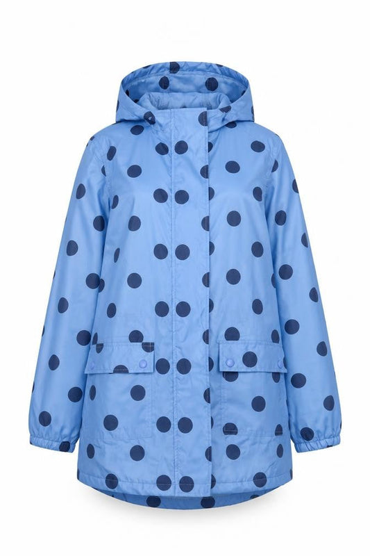 Womens UK Size 12 Cotton Traders Blue Rain Coat