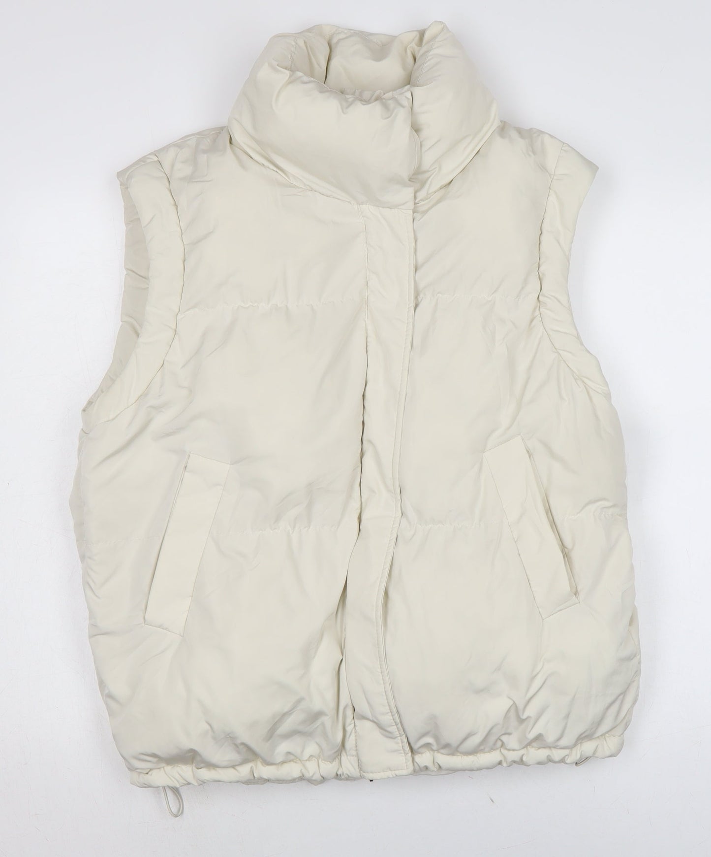Berksha Womens Ivory Gilet Waistcoat Size L Zip