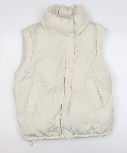 Berksha Womens Ivory Gilet Waistcoat Size L Zip