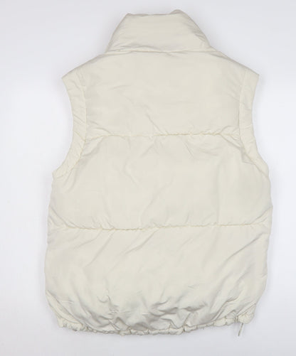 Berksha Womens Ivory Gilet Waistcoat Size L Zip