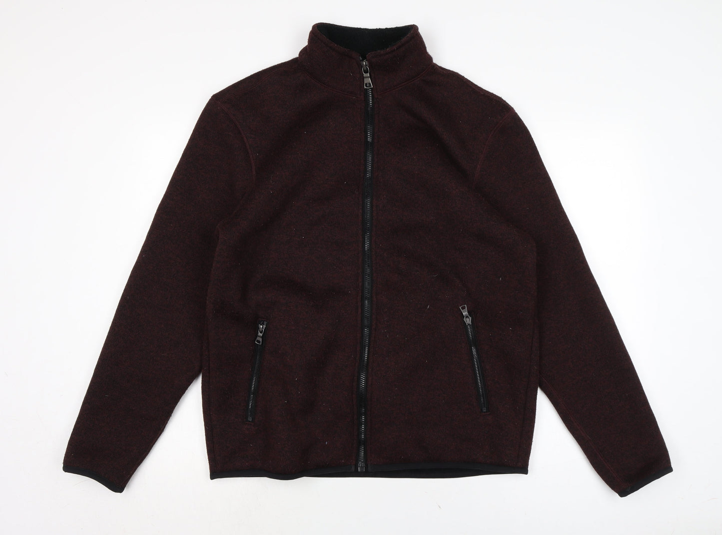 Womens UK Size M Marks and Spencer Red Full Zip Jumper