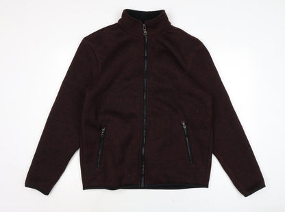 Womens UK Size M Marks and Spencer Red Full Zip Jumper