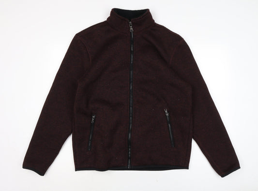 Womens UK Size M Marks and Spencer Red Full Zip Jumper