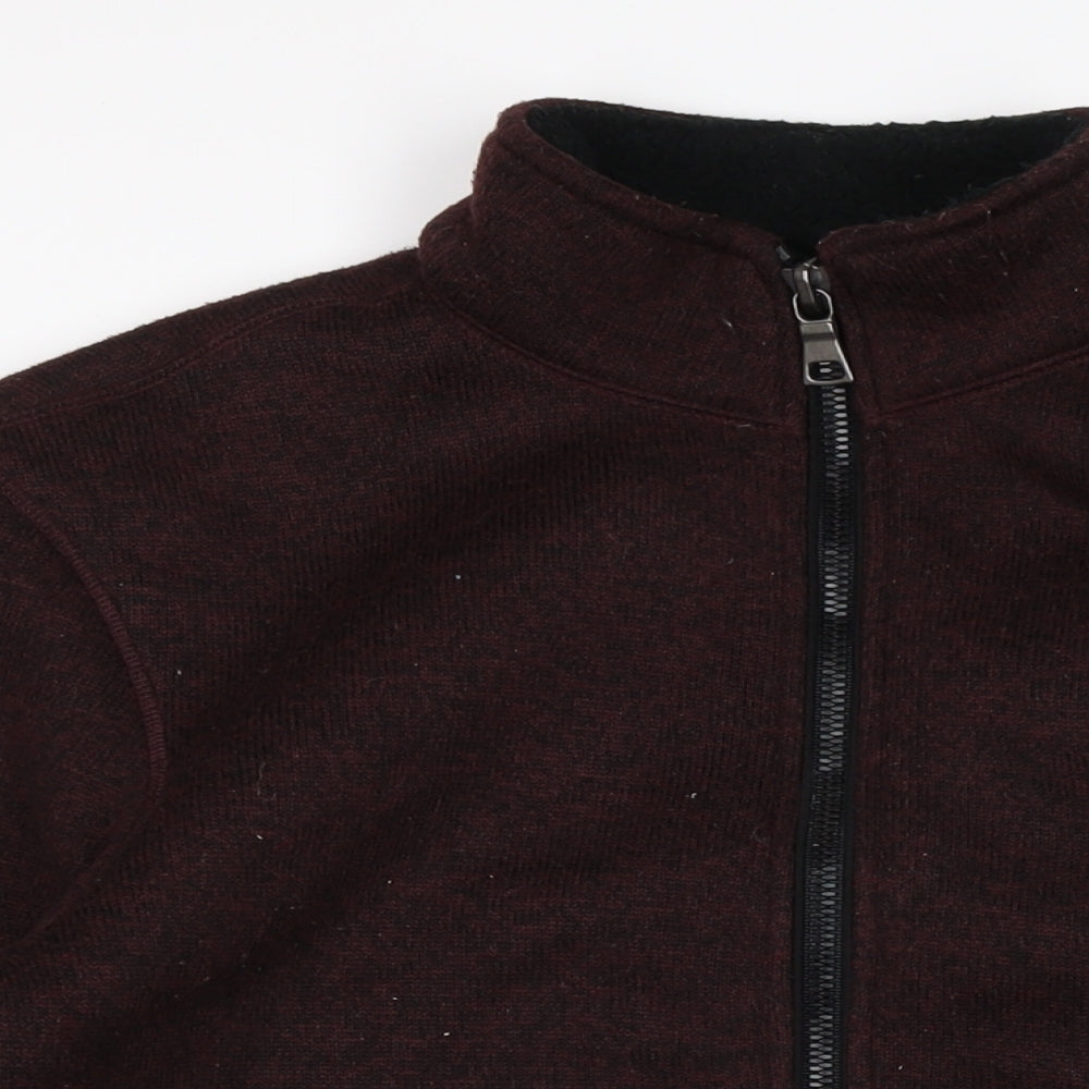 Womens UK Size M Marks and Spencer Red Full Zip Jumper