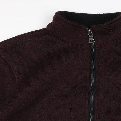 Womens UK Size M Marks and Spencer Red Full Zip Jumper