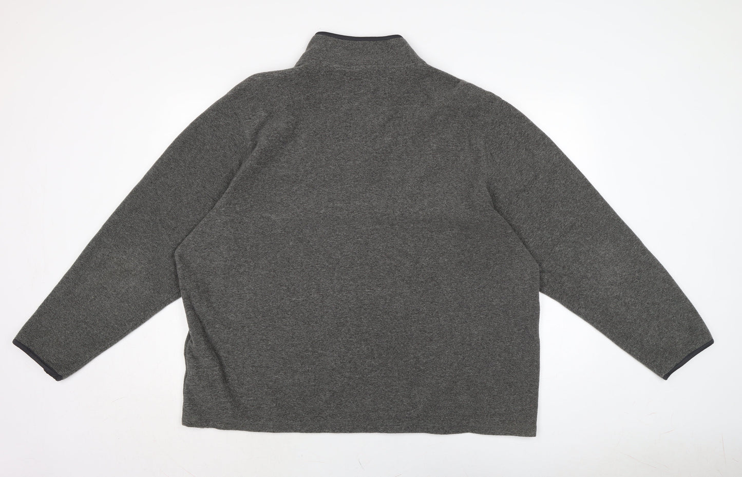 Marks and Spencer Mens Grey Mock Neck Polyester Pullover Jumper Size 2XL Long Sleeve