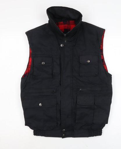 Mens UK Size S Frozen Assets Black Gilet
