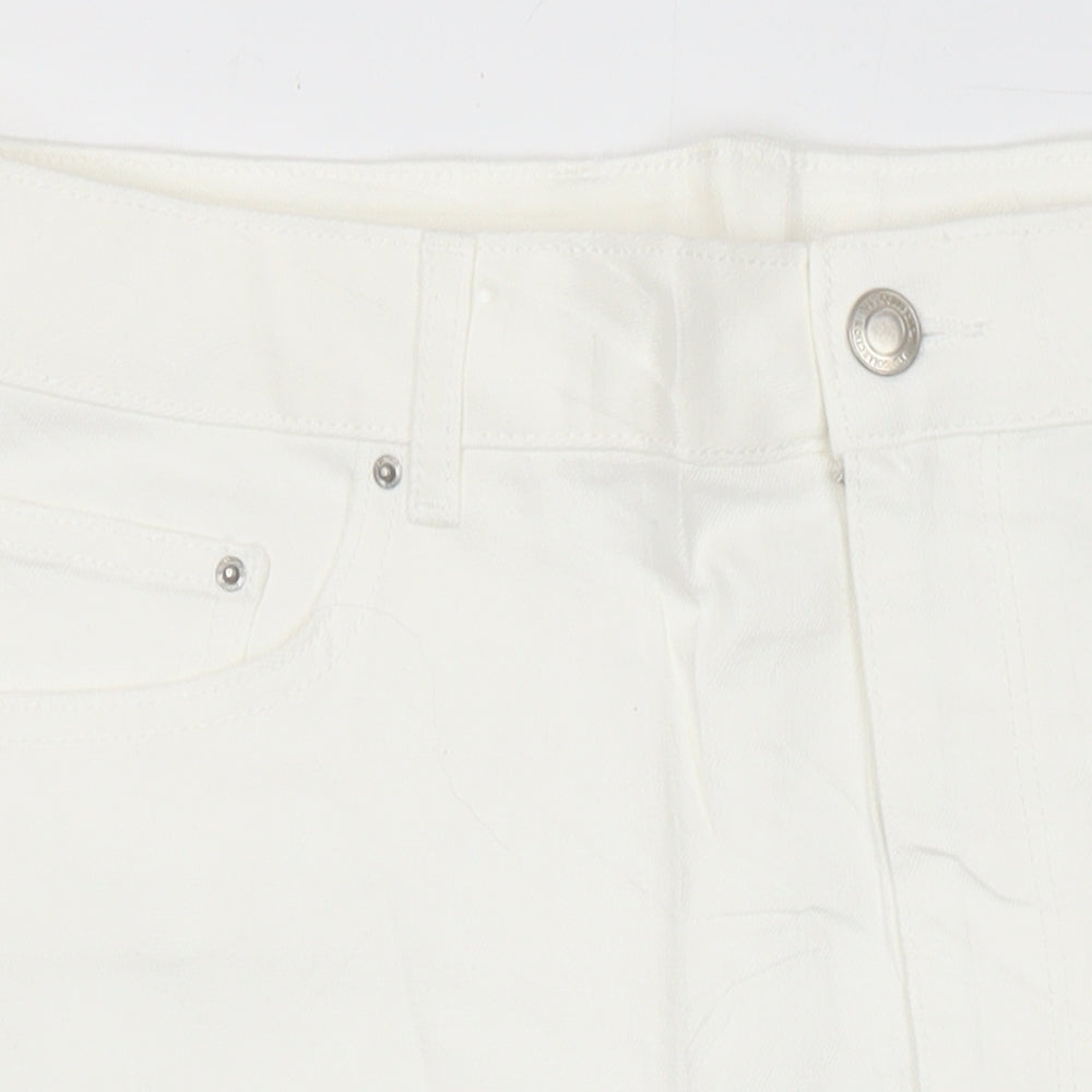 M&S Womens Ivory Cotton Straight & Pencil Skirt Size 20 in