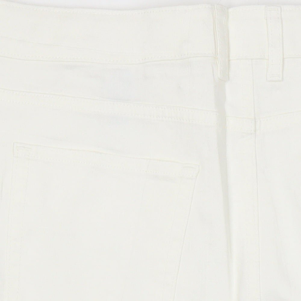 M&S Womens Ivory Cotton Straight & Pencil Skirt Size 20 in