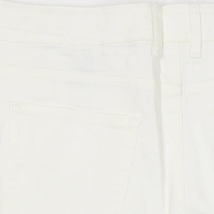 M&S Womens Ivory Cotton Straight & Pencil Skirt Size 20 in