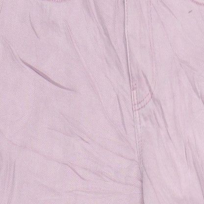 M&S Womens Orange Cotton Mom Jeans Size 6 L24.5 in Regular