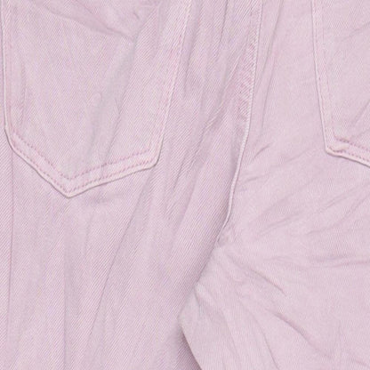 M&S Womens Orange Cotton Mom Jeans Size 6 L24.5 in Regular