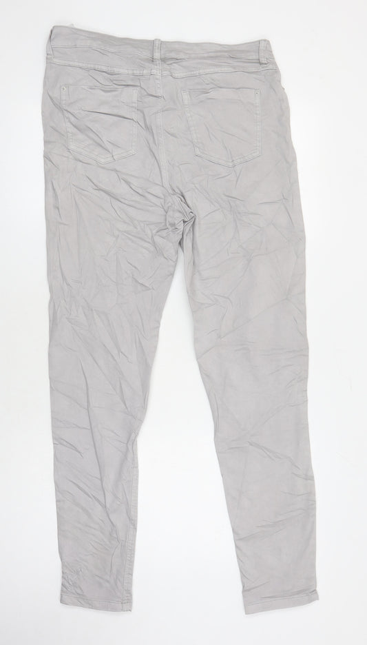 M&S Womens Grey Cotton Jegging Jeans Size 14 L29 in Regular