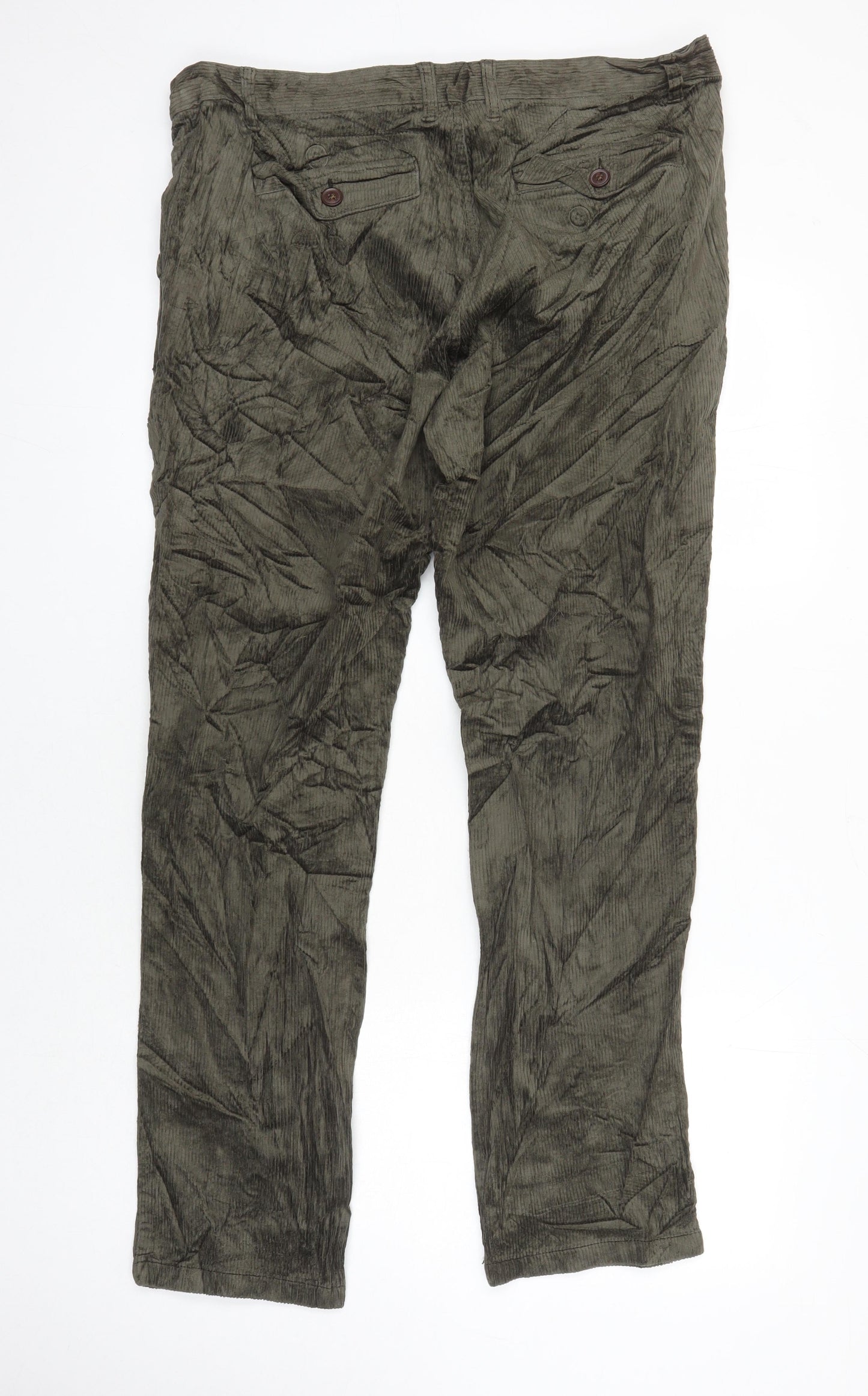 NEXT Mens Green Cotton Trousers Size 36 in L29 in Regular