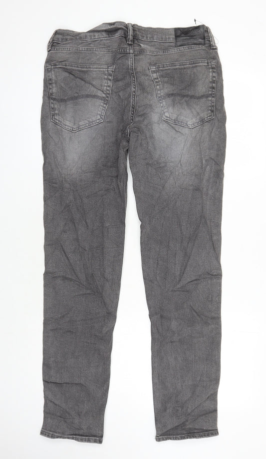 M&S Mens Green Herringbone Cotton Skinny Jeans Size 31 in L30 in Regular