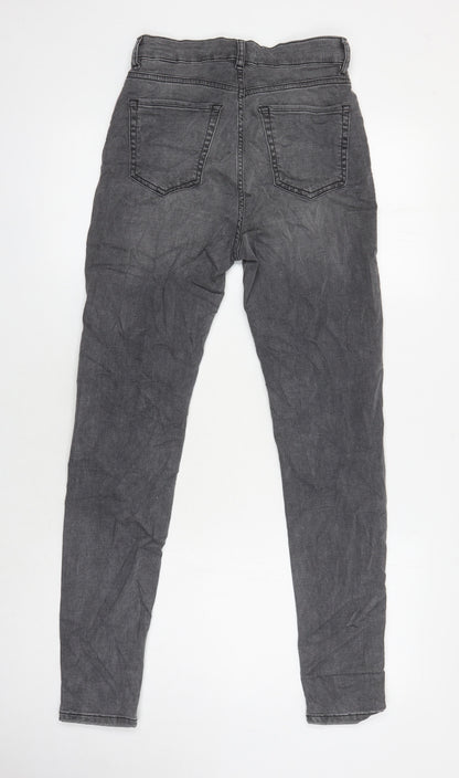 M&S Womens Grey Cotton Skinny Jeans Size 8 L27 in Regular