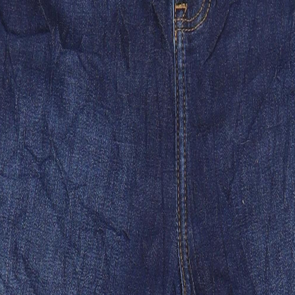 M&S Womens Blue Cotton Skinny Jeans Size 14 L30 in Regular