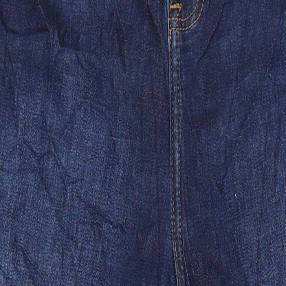 M&S Womens Blue Cotton Skinny Jeans Size 14 L30 in Regular