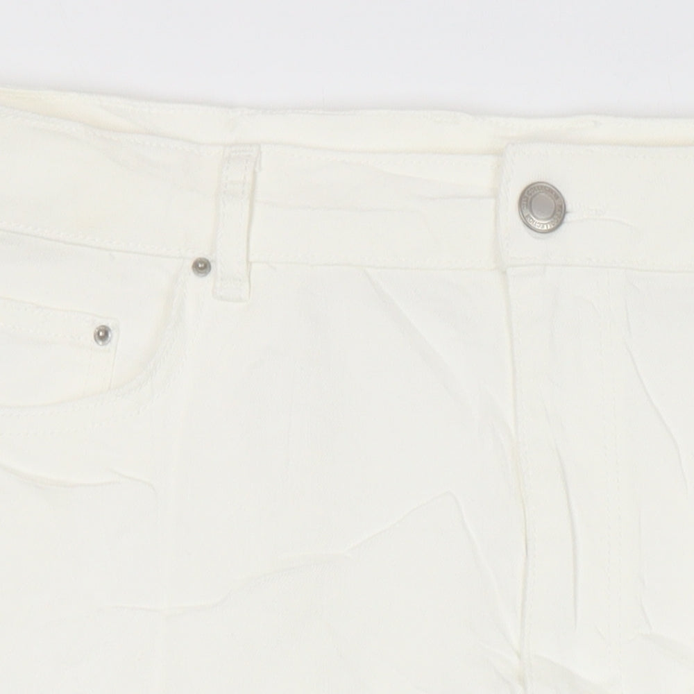 M&S Womens Ivory Cotton A-Line Skirt Size 20 in