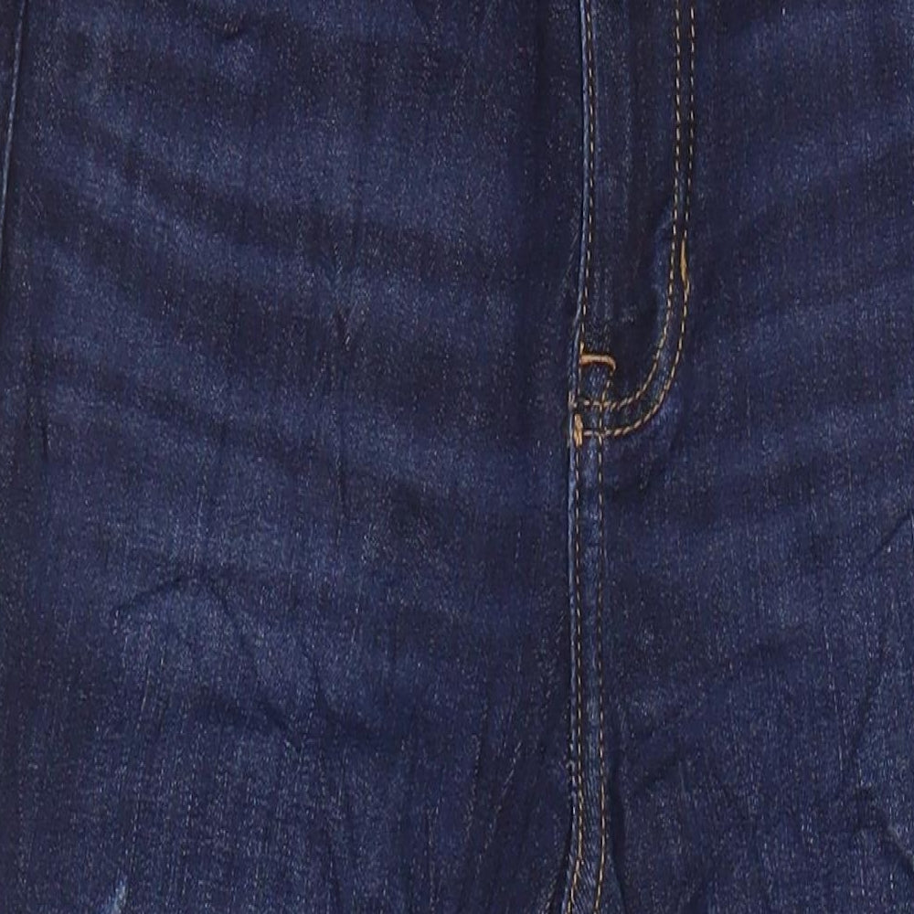 M&S Womens Blue Cotton Skinny Jeans Size 8 L25 in Regular