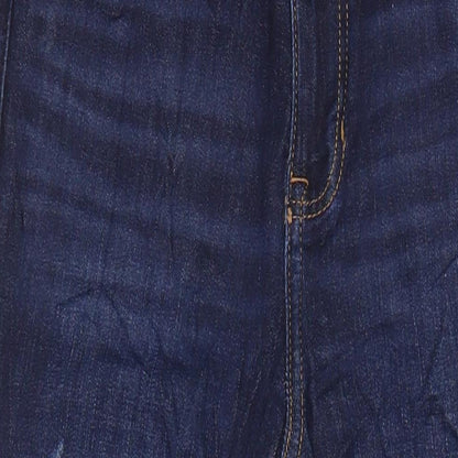 M&S Womens Blue Cotton Skinny Jeans Size 8 L25 in Regular