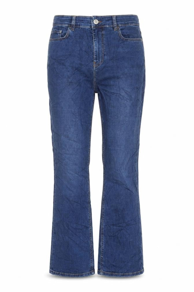 M&S Womens Blue Cotton Flared Jeans Size 10 L26 in Regular