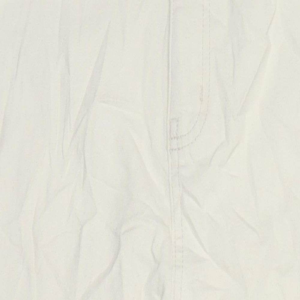 M&S Womens Ivory Cotton Tapered Jeans Size 18 L28.5 in Regular