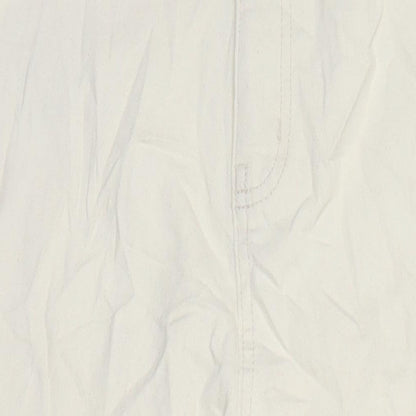 M&S Womens Ivory Cotton Tapered Jeans Size 18 L28.5 in Regular