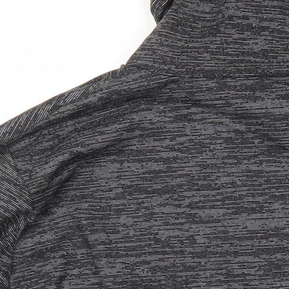 Marks & Spencer Womens Grey Geometric Polyester Pullover Casual Size 14 Mock Neck