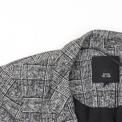 River Island Womens Multicoloured Check Jacket Blazer Size 8