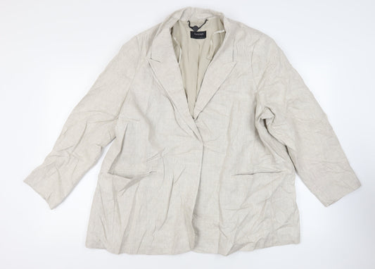 Autograph Womens Beige Jacket Blazer Size 24 Button