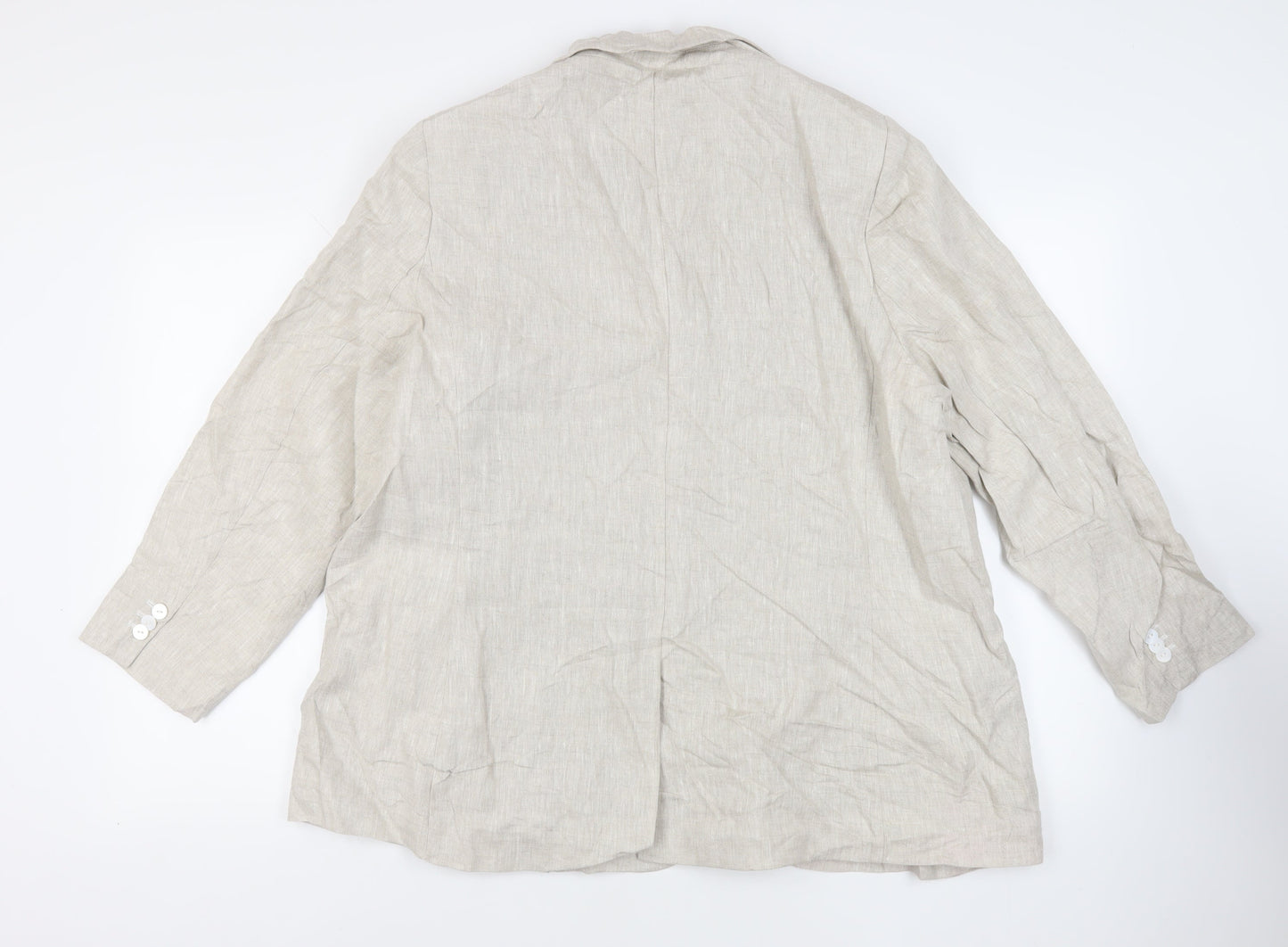 Autograph Womens Beige Jacket Blazer Size 24 Button