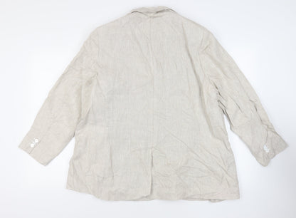 Autograph Womens Beige Jacket Blazer Size 24 Button