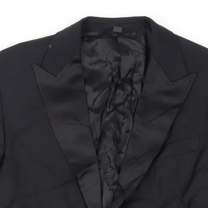 Mens UK Size 40 Marks and Spencer Regular Black Suit Tuxedo