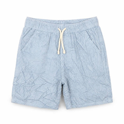 Marks & Spencer Boys Blue Cotton Bermuda Shorts Size 11-12 Years Regular Drawstring - Adjustable Waist