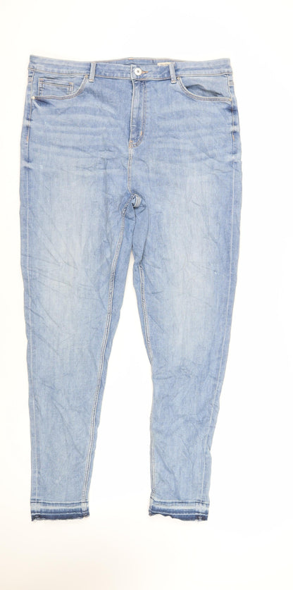 Womens UK Size 20 Marks and Spencer Regular Fit Skinny Blue Jeans