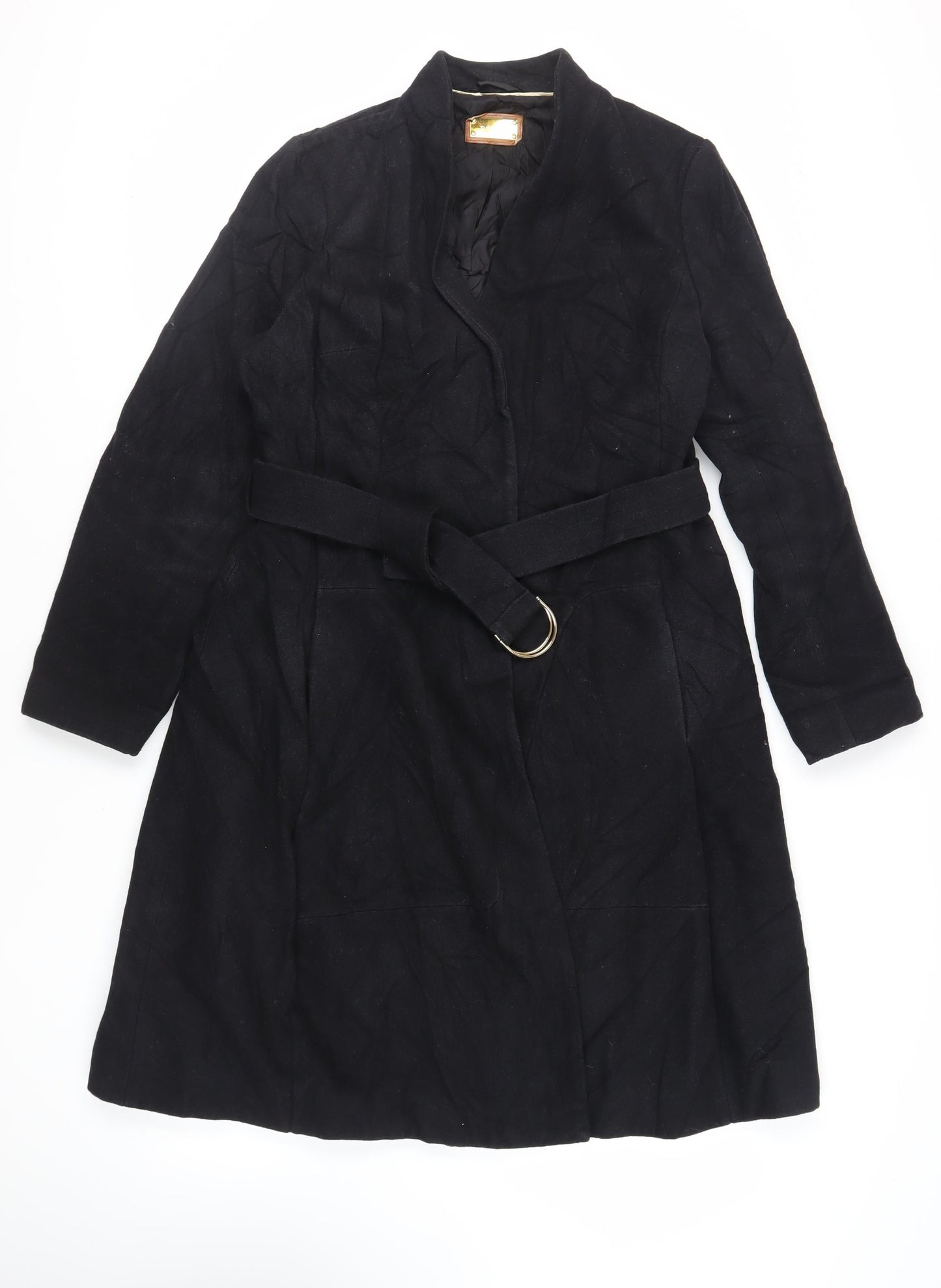 Womens UK Size 16 Per Una Black Overcoat