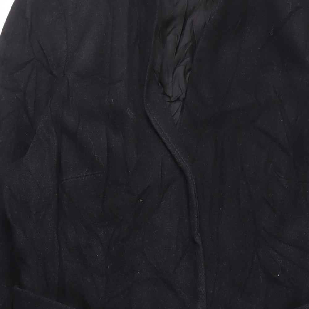 Womens UK Size 16 Per Una Black Overcoat