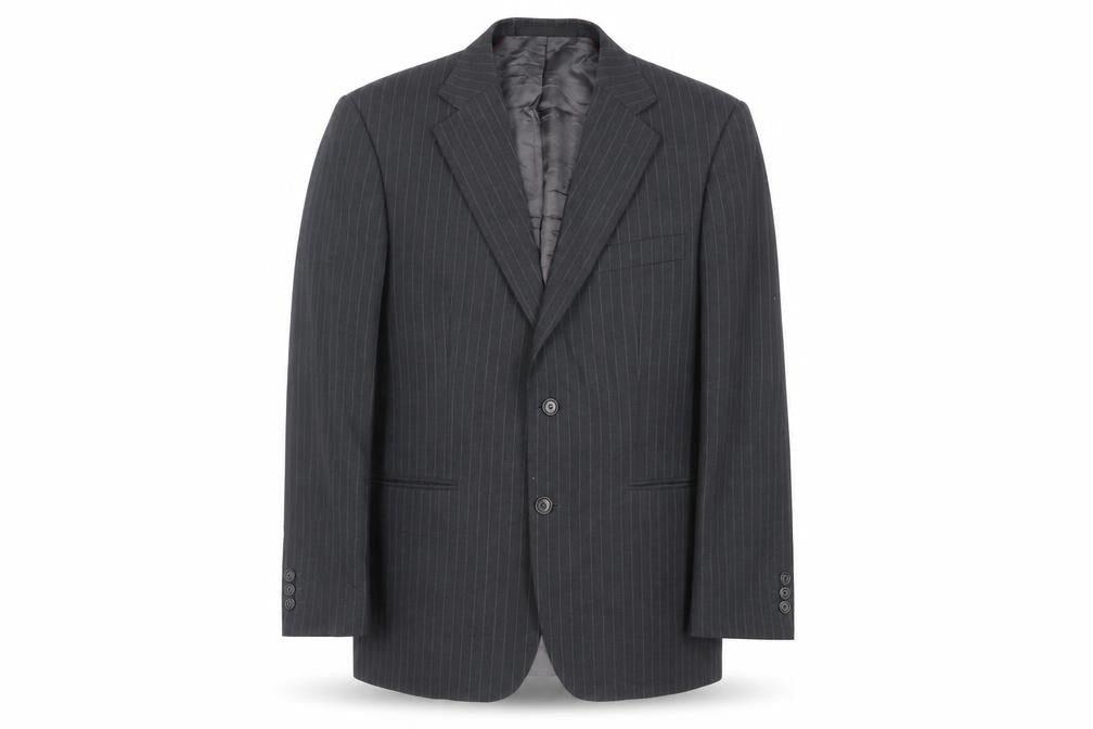 Marks & Spencer Mens Grey Striped Wool Jacket Suit Jacket Size 40 Regular